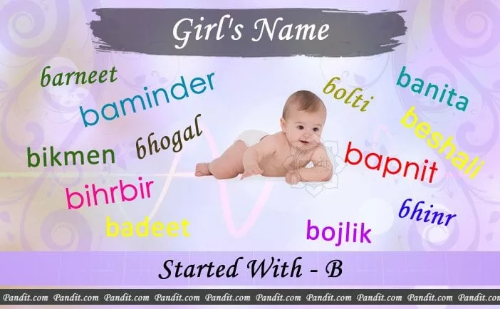 Indian Girl Names Starting With B 