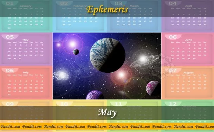 Free Astrology Ephemeris - May 2016