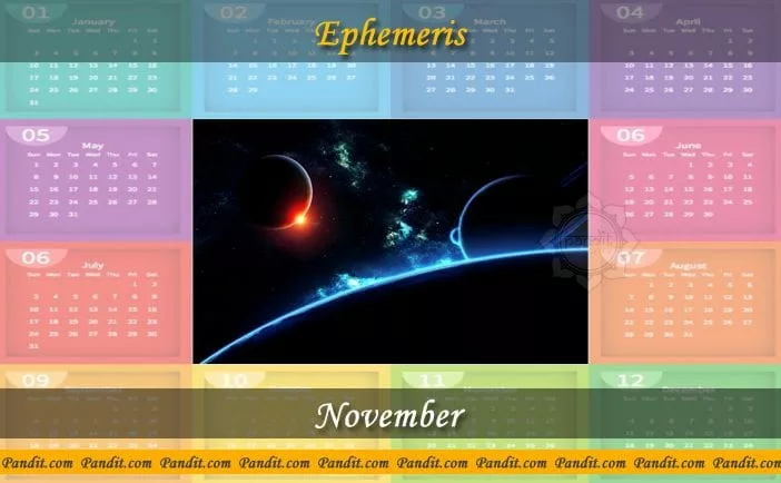 Free Astrology Ephemeris - November 2016