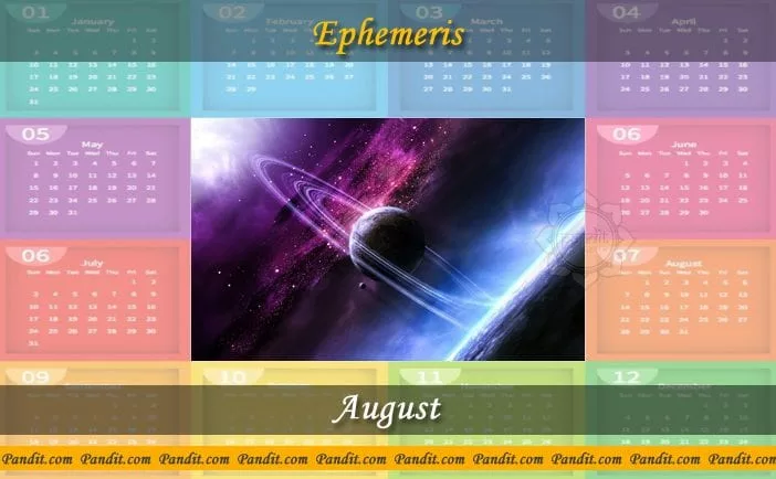 Free Astrology Ephemeris - August 2016