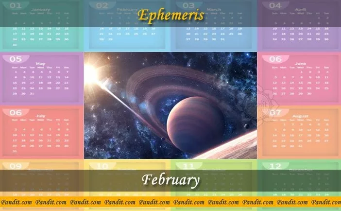 Free Astrology Ephemeris - February 2016