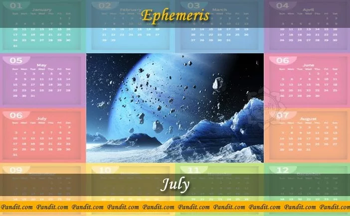 Free Astrology Ephemeris - July 2016