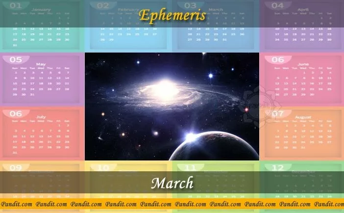 Free Astrology Ephemeris - March 2016