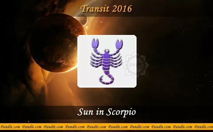Transit of Sun in Scorpio on that date of November 17, 2016 and its effect