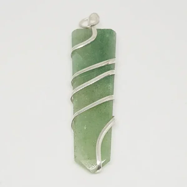 Green Aventurine Spiral Pencil Pendant