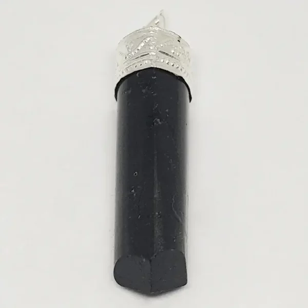 Black Tourmaline Cap Pencil Pendant