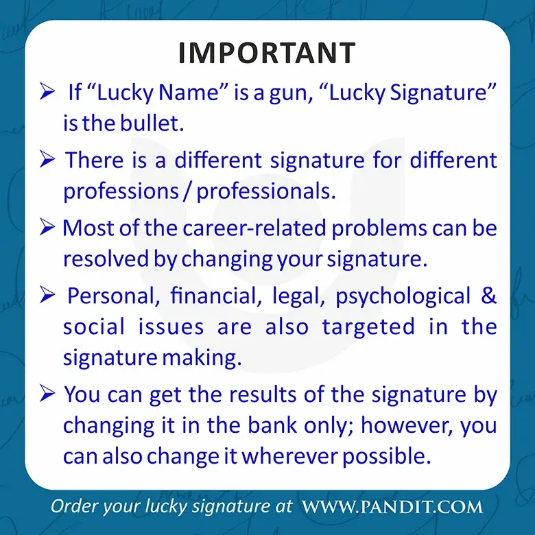 Lucky Signature Suggestion Report