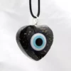 Shungite Evil Eye Heart Shaped Pendant