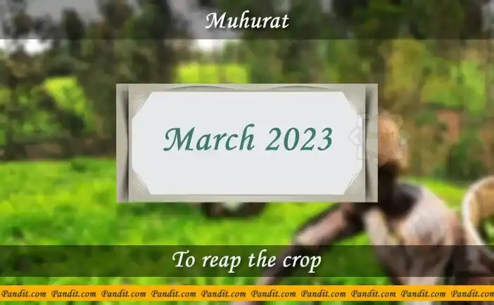 Shubh Muhurat For Reap The Crop March 2023