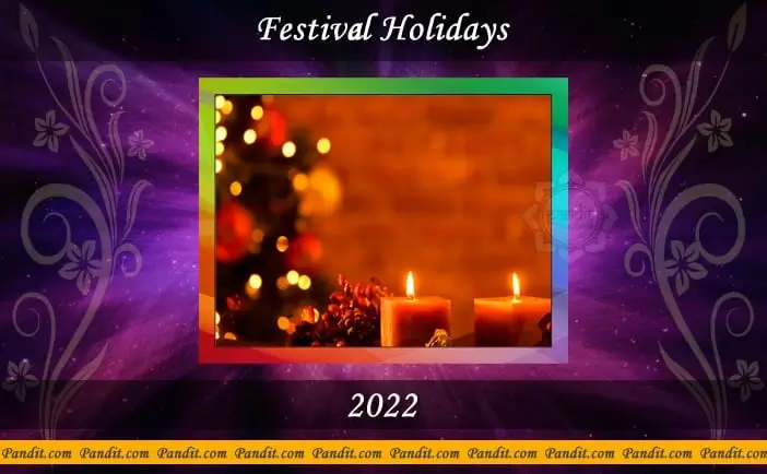 Festival Holidays Calendar 2022