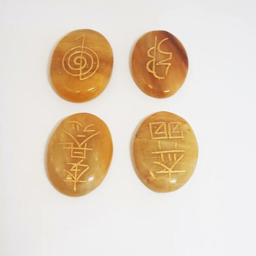 Yellow Aventurine Reiki Symbol Healing Stones Set