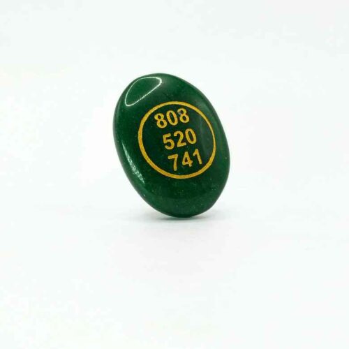 Green Aventurine Zibu Symbol Oval Coin