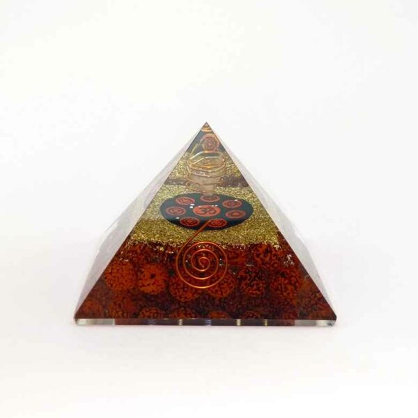 Om Orgone Pyramid with Rudraksha Beads