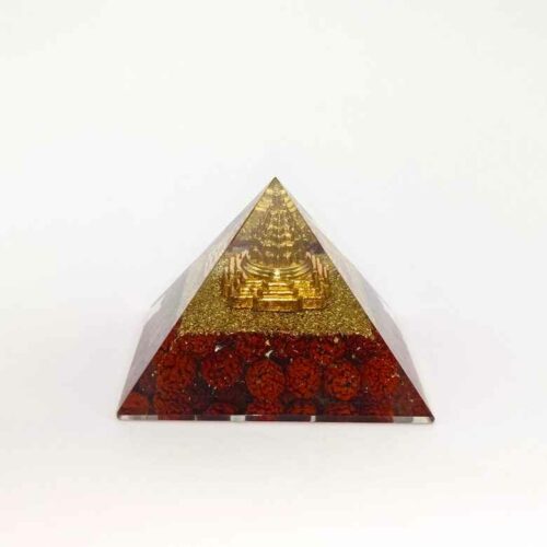 Shree Yantra Orgone Pyramid with Rudraksha Beads