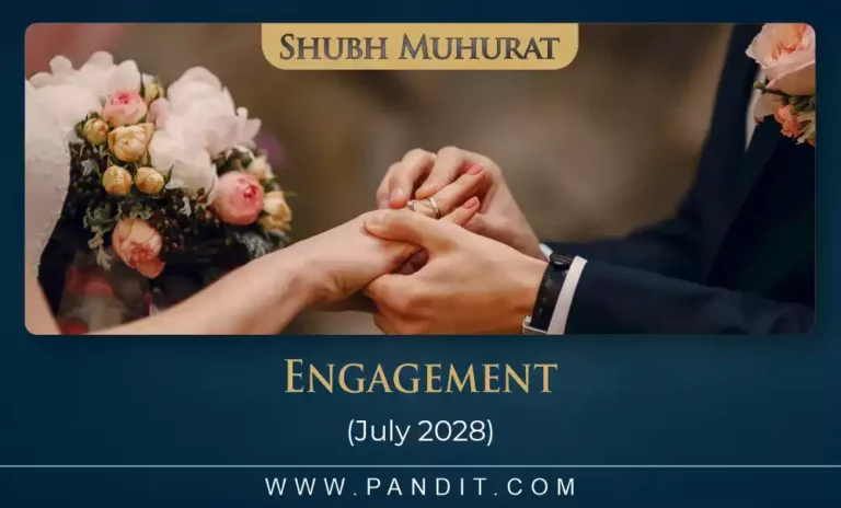 Shubh Muhurat For Engagement January 2028
