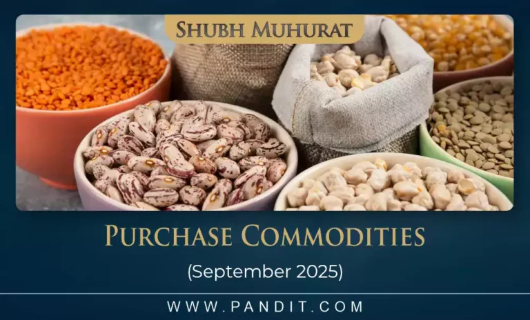 Shubh Muhurat For Purchase September 2025