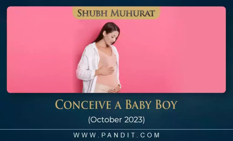 Shubh Muhurat To Conceive A Baby Boy November 2023