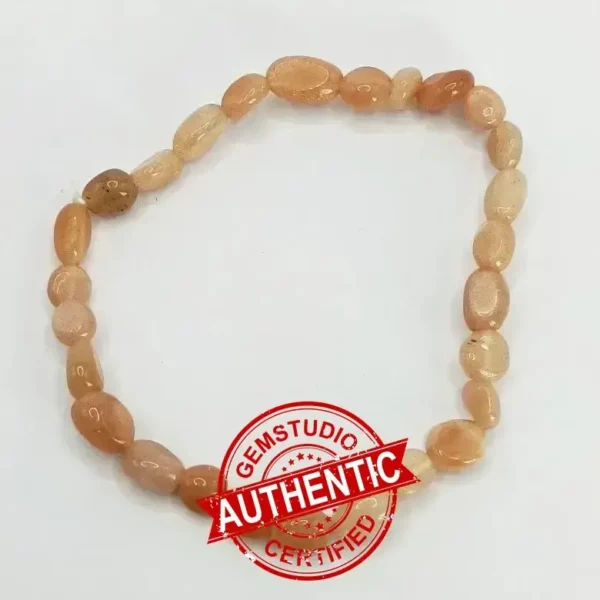 Peach Moonstone Tumble Bracelet