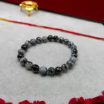 Snowflake Obsidian Diamond Cut Bracelet