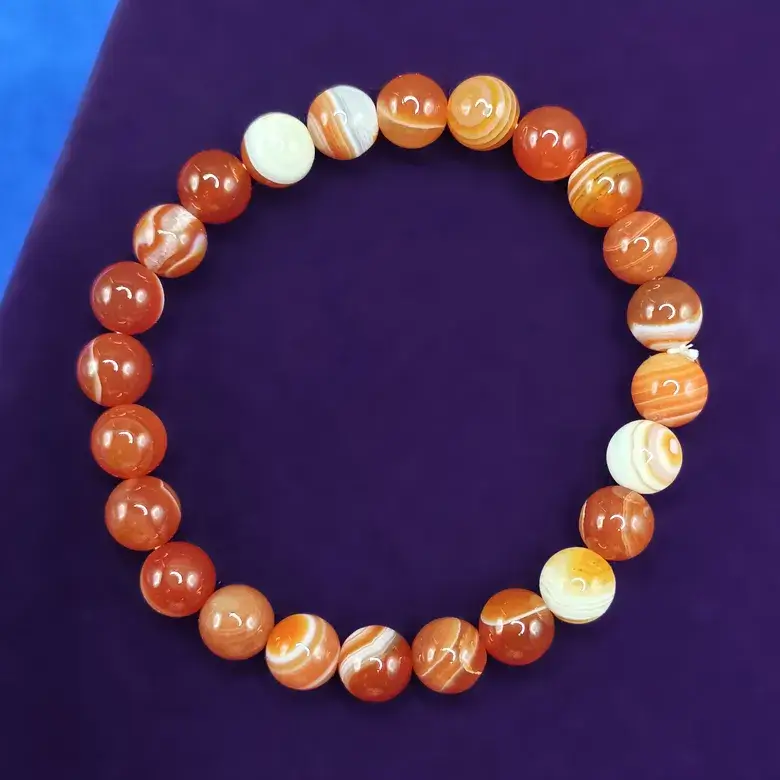 Carnelian Bracelet - Elastic - 6mm or 8mm Beads | New Moon Beginnings